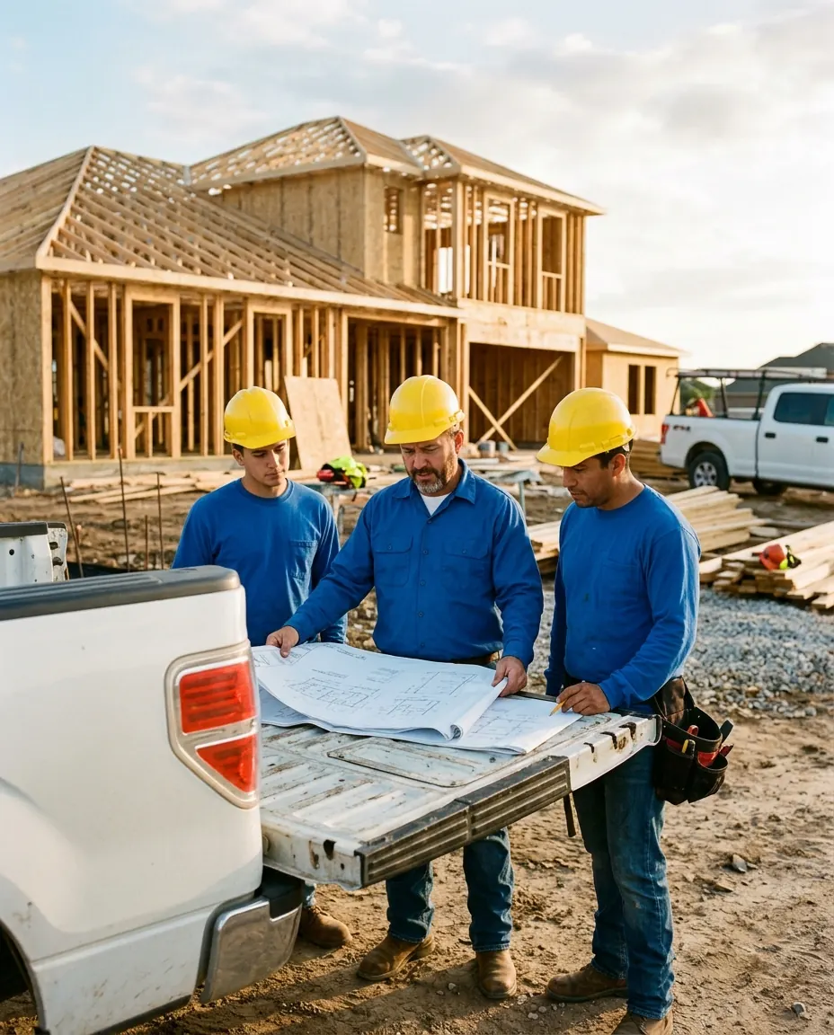 A Mike Barnett Construction crew at work on a Texas project